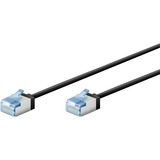 goobay Ultraflexibles Cat.6a Patchkabel slim, U/FTP schwarz, 15 Meter, extrakurze Stecker
