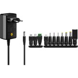 goobay Universal-Netzteil, 36 Watt schwarz, 5V - 15V, max. 2,4A, inkl. 11 Adapter