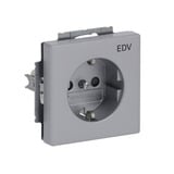 0 Schutzkontakt-Steckdose mit Aufdruck EDV aluminium, Retail