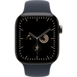 Apple Watch Series 12, Smartwatch Titan Natur, 42 mm, Sportarmband Navyblau S/M, Cellular