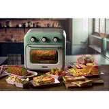 Ariete Heißluftfritteuse und Mini-Ofen 3in1 Vintage Green weiß/hellgrün, 1.350 Watt, Garraum 16 Liter, mit Sichtfenster