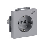 Busch-Jaeger Schutzkontakt-Steckdose mit Aufdruck EDV aluminium, Retail