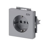 Busch-Jaeger Schutzkontakt-Steckdose mit Aufdruck EDV aluminium, Retail
