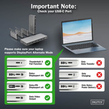 Digitus 13 Port USB-C Docking Station, Dockingstation grau/schwarz