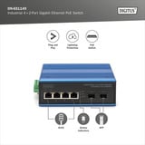 Digitus Industrial 4+2 -Port Gigabit Ethernet PoE, Switch 