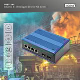 Digitus Industrial 4+2 -Port Gigabit Ethernet PoE, Switch 