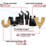 EINHELL 6-teiliges Multitool-Zubehör-Set, Schleifscheibe für Multifunktionswerkzeuge