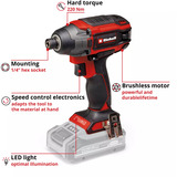 EINHELL Professional Akku-Schlagschrauber TP-CI 18/220 Li BL - Solo schwarz/rot, ohne Akku und Ladegerät