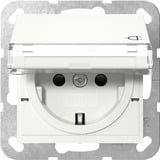 Gira Schutzkontaktsteckdose Typ F mit Klappdeckel und erhöhtem Berührungsschutz weiß, Retail