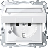 Merten Schutzkontaktsteckdose mit erhöhtem Berührungsschutz und Klappdeckel weiß, Retail