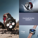 Motorola moto watch ultra, Smartwatch schwarz/grau, Gun Metal, schwarzes Silikon- und Leder-Armband