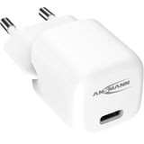 Ansmann Home Charger HC120PD-mini, 20 Watt, Ladegerät weiß, 1x USB-C, GaN, PowerDelivery, Multisafe-Technologie