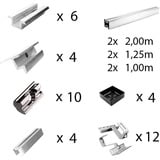  Befestigung 3-fach verstellbar, für Schrägdachmontage, 35mm Rahmenhöhe, Halterung 0% MWST, für 4 Solarpanels