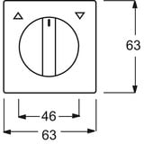 Busch-Jaeger Zentralscheibe mit Drehknopf für Jalousie, Abdeckung weiß (matt), Retail