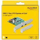 DeLOCK PCIe x4 > 2x extern USB 3.2 Gen 2 Typ-C, USB-Controller 