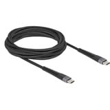 DeLOCK USB 2.0 Kabel, USB-C Stecker > USB-C Stecker mit verlängertem Knickschutz schwarz, 3 Meter, PD 3.0, Laden mit bis zu 60 Watt
