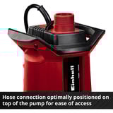 EINHELL Akku-Schmutzwasserpumpe GE-DP 18/25 Li - Solo, 18Volt, Tauch- / Druckpumpe rot/schwarz, ohne Akku und Ladegerät