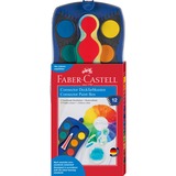 Faber-Castell Connector Deckfarbkasten blau, 12 Farben plus Deckweiß