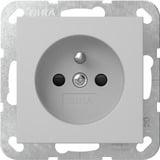 Gira Steckdose mit Erdungsstift und erhöhtem Berührungsschutz grau, Retail