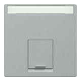 Merten Zentralplatte einfach mit Schriftfeld und Verschlussschieber, Abdeckung aluminium, Retail