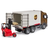 bruder 03582 Scania Super 560R Logistik LKW mit Mitnahmestapler, Modellfahrzeug 