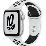 Apple Watch Series 7, Smartwatch silber/weiß, 41 mm, Nike Sportarmband, Aluminium-Gehäuse, LTE