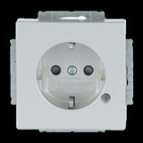 Busch-Jaeger Schutzkontaktsteckdose mit LED Kontrolllicht aluminium, Retail