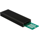 DeLOCK Externes USB Type-C Combo Gehäuse für M.2 NVMe PCIe oder SATA SSD, Laufwerksgehäuse schwarz