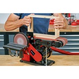 EINHELL Stand-Band-Tellerschleifer TC-US 380, Bandschleifer rot/schwarz, 300 Watt