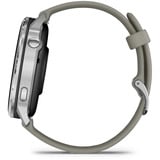 Garmin Venu 4 - 45 mm, Smartwatch schwarz/Silber, Silikon-Armband in grau