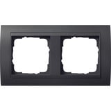 Gira Abdeckrahmen 2-fach mit Zwischenrahmen, bruchsicher, Kunststoff, Thermoplast anthrazit, Retail