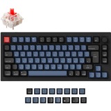 Keychron Q1 Knob, Gaming-Tastatur schwarz/blaugrau, DE-Layout, Gateron G Pro Red, Hot-Swap, Aluminiumrahmen, RGB