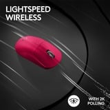 Logitech Gaming PRO X SUPERLIGHT 2, Gaming-Maus magenta, 2,4-GHz-LIGHTSPEED, kompatibel mit Windows und macOS