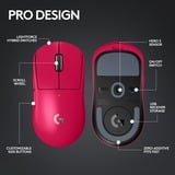 Logitech Gaming PRO X SUPERLIGHT 2, Gaming-Maus magenta, 2,4-GHz-LIGHTSPEED, kompatibel mit Windows und macOS