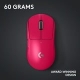 Logitech Gaming PRO X SUPERLIGHT 2, Gaming-Maus magenta, 2,4-GHz-LIGHTSPEED, kompatibel mit Windows und macOS