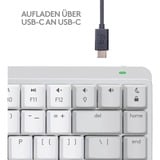 Logitech MX Mechanical Mini für Mac, Tastatur hellgrau/weiß, DE-Layout, taktile Schalter, Bluetooth, kompatibel mit macOS, iPadOS und iOS