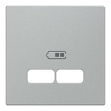 Merten Zentralplatte für USB Ladestation Einsatz aluminium, Retail