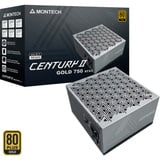 Montech MONTECH CENTURY II 750, PC-Netzteil silber, 1x 12-Pin High Power GPU, 4x PCIe, Kabelmanagement, 750 Watt