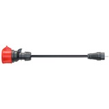 go-e Adapter für Gemini flex 11 kW, CEE rot Drehstrom 16A > Haushaltssteckdose schwarz, 30cm