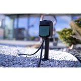 Brennenstuhl Connect WiFi Gartensteckdose 2-fach, mit Erdspieß und Montageplatte, Steckdosenleiste schwarz/grün, 10 Meter, Zeitschaltuhr, Sprachsteuerung