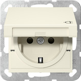 Gira Schutzkontaktsteckdose Typ F mit Klappdeckel und erhöhtem Berührungsschutz weiß, Retail
