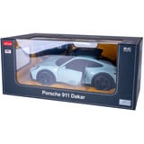 Jamara Deluxe Car Series - Porsche 911 Dakar, RC türkis/schwarz, Maßstab 1:14, 2,4 GHz
