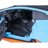 Jamara Lamborghini Huracán STO Diecast, Modellfahrzeug blau, Maßstab 1:32, inkl. Knopfzellen, Rückzugmotor