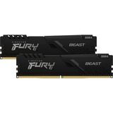 Kingston FURY DIMM 16 GB DDR4-3200 Kit, Arbeitsspeicher schwarz, KF432C16BBK2/16, Beast, XMP