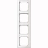 Merten Rahmen vierfach mit Beschriftungsträger, Typ 470419, glänzend, Thermoplast weiß (glänzend), Retail
