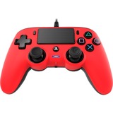 Nacon Wired Compact Controller, Gamepad rot/schwarz, PlayStation 4, PC