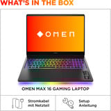 OMEN 16 MAX 16-ah0170ng, Gaming-Notebook schwarz, Intel® Core™ Ultra 7 255HX, NVIDIA GeForce RTX 5080, 64 GB DDR5, 2 TB (2 TB SSD), Windows 11 Home