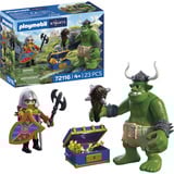 PLAYMOBIL 72116 Knights Troll mit Löwenritterschatz, Konstruktionsspielzeug 
