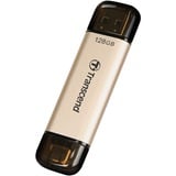 Transcend JetFlash 930C 128 GB, USB-Stick gold/schwarz, USB-A 3.2 Gen 1, USB-C 3.2 Gen 1