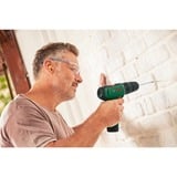 Bosch Heimwerken & Garten Akku-Schlagbohrschrauber EasyImpact 1200 + Bit- und Bohrer-Set grün/schwarz, 2x Li-Ionen Akku 1,5Ah, Koffer